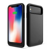 Acumulator extern iFans Battery Case 4000 mAh pentru Apple iPhone X, Negru, Flippy