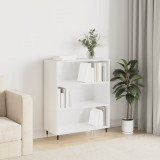 Gossi biblioteca, alb extralucios, 69,5x32,5x90 cm, lemn prelucrat