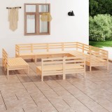 vidaXL Set mobilier de grădină, 11 piese, lemn masiv de pin 3083154