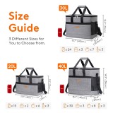 Geanta termica pentru picnic si transport alimente, Lifewit, 30L, impermeabila, gri