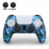 Husa controller PS5, material silicon, thumb grip inclus, albastru, Oem