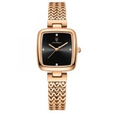 Ceas dama de mana Poedagar Quartz Elegant Casual Fashion Auriu Otel Negru