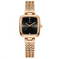 Ceas dama de mana Poedagar Quartz Elegant Casual Fashion Auriu Otel Negru