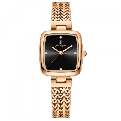 Ceas dama de mana Poedagar Quartz Elegant Casual Fashion Auriu Otel Negru foto