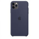 Husa Originala Apple iPhone 11 Pro Max Midnight Blue / Silicone Case - MWYW2ZM/A, Albastru