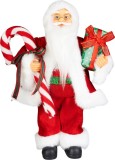 Decoratiune de Craciun Mos Craciun cu cadou, rosu, 45 cm