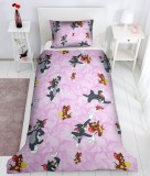 Set lenjerie pentru bebelusi cu aparatori laterale, Tom &amp; Jerry, bumbac 100%, FIVE STORE