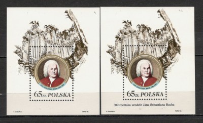 Polonia.1985 300 ani nastere J.S.Bach:compozitor-Bl. MP.185 foto