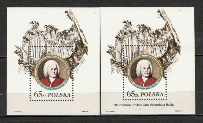 Polonia.1985 300 ani nastere J.S.Bach:compozitor-Bl. MP.185