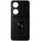Husa tip capac spate TPU negru, inel si protectie camera, pentru Honor 90