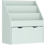 AIYAPLAY Bibliotecă pentru copii Multi-Organizare cu 3 niveluri de rafturi și un sertar, 62,5L x 30l x 70H cm, verde | Aosom Romania