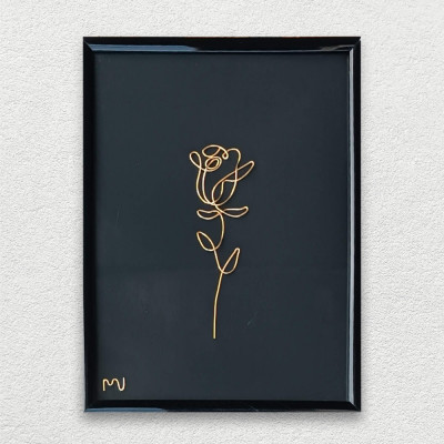 Trandafir, tablou placat cu aur, 19&amp;times;25 cm &amp;ndash; cod 3312 foto