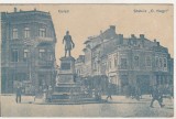 bnk cp In Galati - Statuia C Negri - uzata interbelica