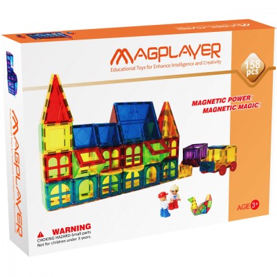 Set de constructie magnetic 3D - 158 piese foto