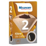 Hartie filtru cafea Misavan, nr. 2, 100 bucati/cutie