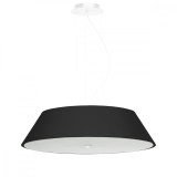 Candelabru Vega Negru Țesătură/Sticlă/Oțel 5 Becuri Rola Minimalist De Interior