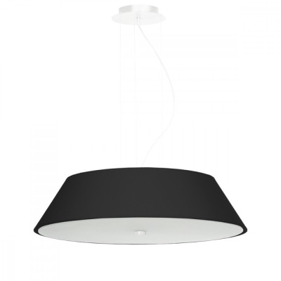 Candelabru Vega Negru Țesătură/Sticlă/Oțel 5 Becuri Rola Minimalist De Interior foto