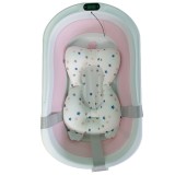 Cadita Baie Pliabila Bebe 0-3 Ani cu Perna, Termometru, Antiderapanta, Roz 25L