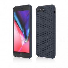 Husa Vetter pentru iPhone 8 Plus, 7 Plus, Clip-On Silk Dot Design, Albastru