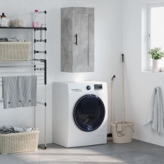 vidaXL Dulap de perete, gri beton, 34,5x34x90 cm, lemn prelucrat 830528