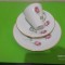SET intim pentru CAFEA si DESERT din portelan HUTSCHENREUTHER , decor TRANDAFIRI