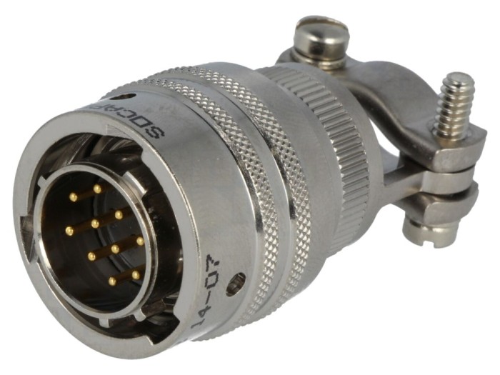 Conector circular pe cablu 10 pini aurit