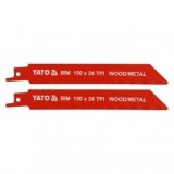 Set 2 lame pentru fierastrau pendular Yato YT-33932, 150 mm, 24 TPI, pentru lemn si metal