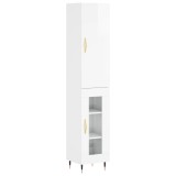 Dulap inalt, alb extralucios, 34,5x34x180 cm, lemn prelucrat