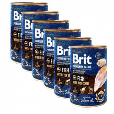 Brit premium by Nature Conservă cu pește &amp; piele de pește 6 x 400 g