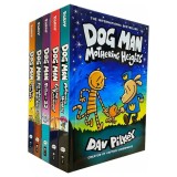 Hb Dog Man Series 6-10 Collection 5 Books Set By Dav Pilkey (Brawl Of The Wild, For Whom The Ball Rolls, Fetch-22, Grime And Punishment, Mothering Hei