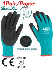 TOTAL - MANUSI DE PROTECTIE - NITRIL + TEXTIL - XL PowerTool TopQuality