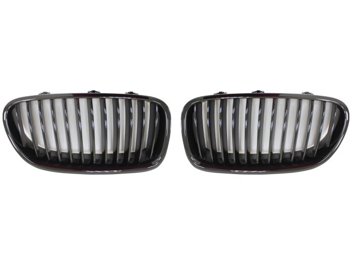Grila masca fata fata BMW Seria 5 (F10/F11), 12.2009-2013, partea stanga, negru, lucios; TUNING,
