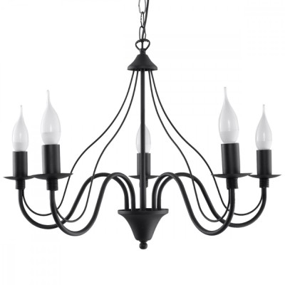 Candelabru MINERWA 5 negru, Sollux Lighting foto