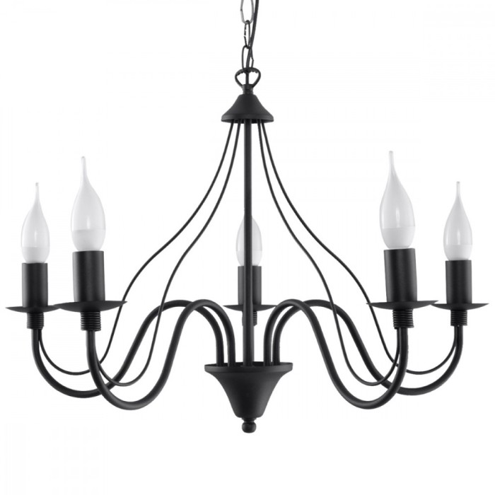 Candelabru MINERWA 5 negru, Sollux Lighting