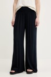 Superdry pantaloni femei, culoarea albastru marin, lat, high waist, W7011181A-98T