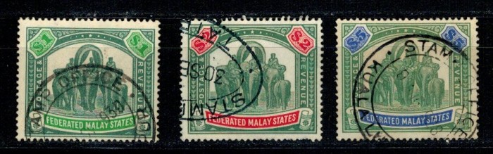 Malay States 1926 - Mi74,76,78 stampilate