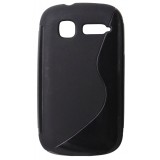 Husa silicon S-line neagra pentru Alcatel Pop C1 (Orange Yomi)