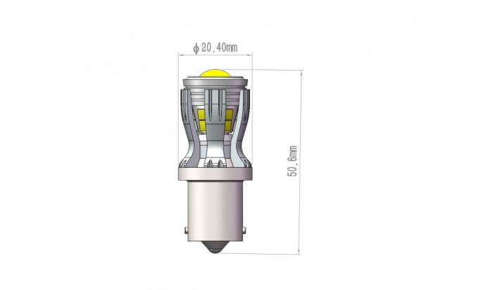 Bec 2 faze BAY15D T.V. P21/5W 14SMD 2835 12V CANBUS nonpolar 280 lumen Lumina alba Cod: SPTA3-1157-W Automotive TrustedCars