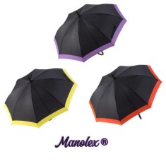 Set 3 Umbrele Diametru 100 cm, Negru cu Banda Colorata Lata