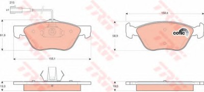 Set placute frana,frana disc LANCIA LYBRA (839AX) (1999 - 2005) TRW GDB1445 foto