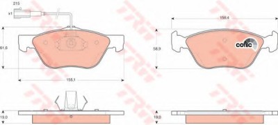 Set placute frana,frana disc LANCIA LYBRA SW (839BX) (1999 - 2005) TRW GDB1445 foto