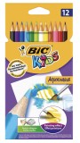 Creioane colorate lungi 12 culori, Bic Aquacouleur