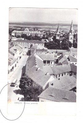 CP Orastie - Vedere generala, RPR, circulata 1960, mica pata foto