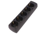 Conector alimentare AC mamă spliter 2P+PE 250VAC 16A negru