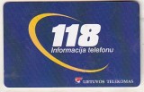 bnk card Cartele telefonice - Lithuania - 118 Information On Telephone