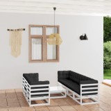 vidaXL Set mobilier de grădină cu perne, 8 piese, lemn masiv de pin 3076420