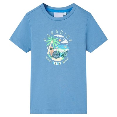Tricou pentru copii, albastru mediu, 104 foto