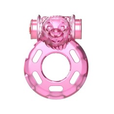 Inel penis Vibrating Cock Ring Bear Pink, Baile - Roz