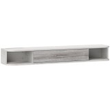 HOMCOM Mobilier TV Suspendat cu 2 Rafturi Deschise și un Dulăpior cu Ușă Rabatabilă, 120x26x16 cm, Gri | Aosom Romania