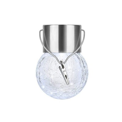 Felinar Solar eMazing, Lumina LED, Model Suspendat Compact, cu Glob din Sticla Spart-Decor, Pentru Exterior, Rezistent la Apă, Functionare 6-12 Ore, C foto